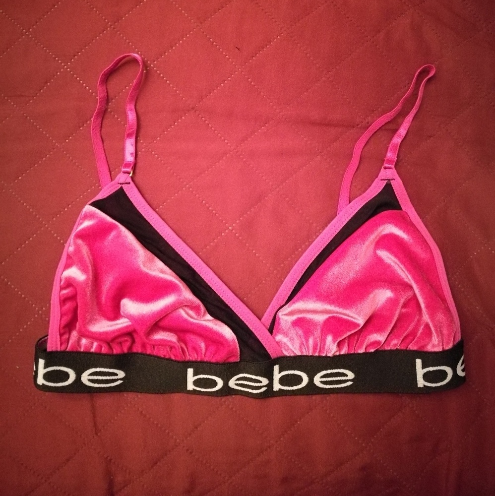 {bebe} NWOT Velvet Mesh Panel Bralette